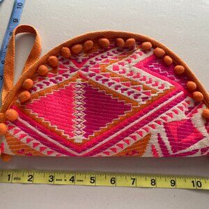 America & Beyong taco clutch wristlet boho bag 12" x 7"